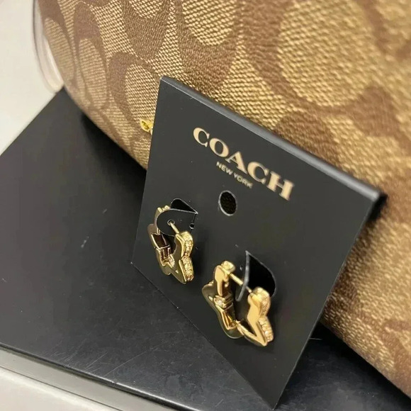 Coach Heart Hoop Earrings CY098 GLD - Picture 2 of 6